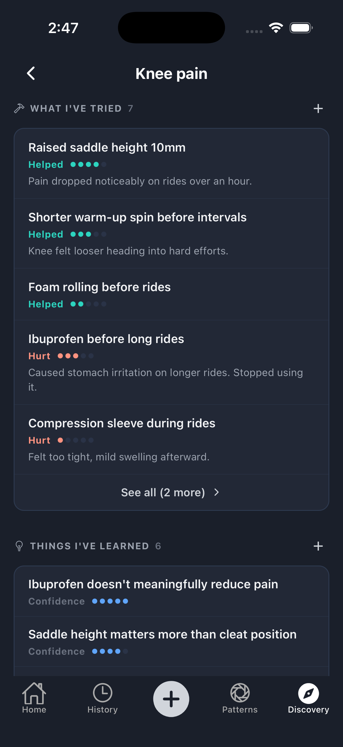 Enphana view showing what has been tried and what has been learned about knee pain.